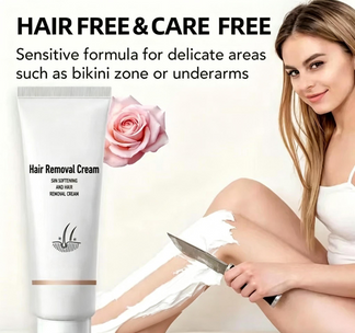 | Painless Hair Removal Cream for Hormonal Facial Hair Dermatologist-Recommended | Smooth, Flawless Skin Without Irritation | Quick & Long- Lasting Results❤❤❤❤