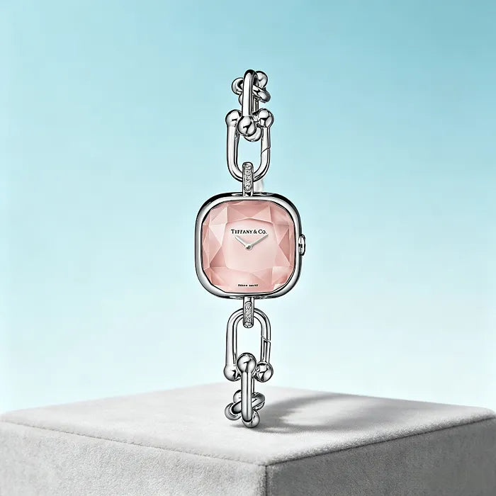 Tiffany HardWear watch, sterling silver and steel, set with diamonds.